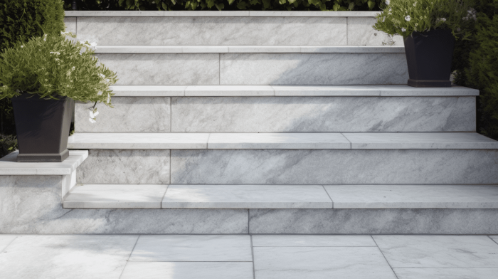 Ступени из мрамора Bianco Carrara (Бьянко Каррара)
